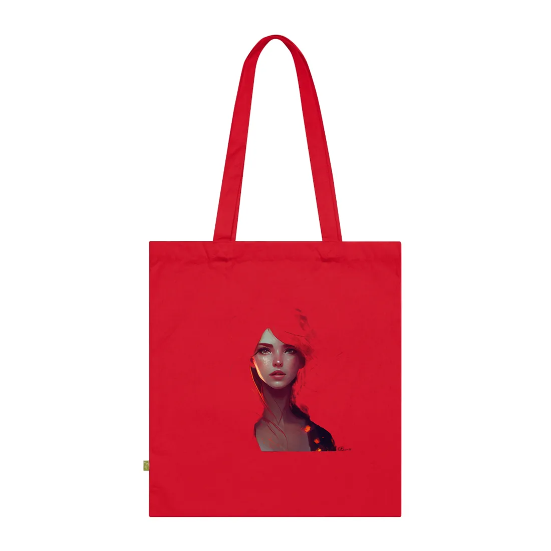 Glowing Female Portrait: Close-Up Tote Bag - Tote Bag (Classic Red)