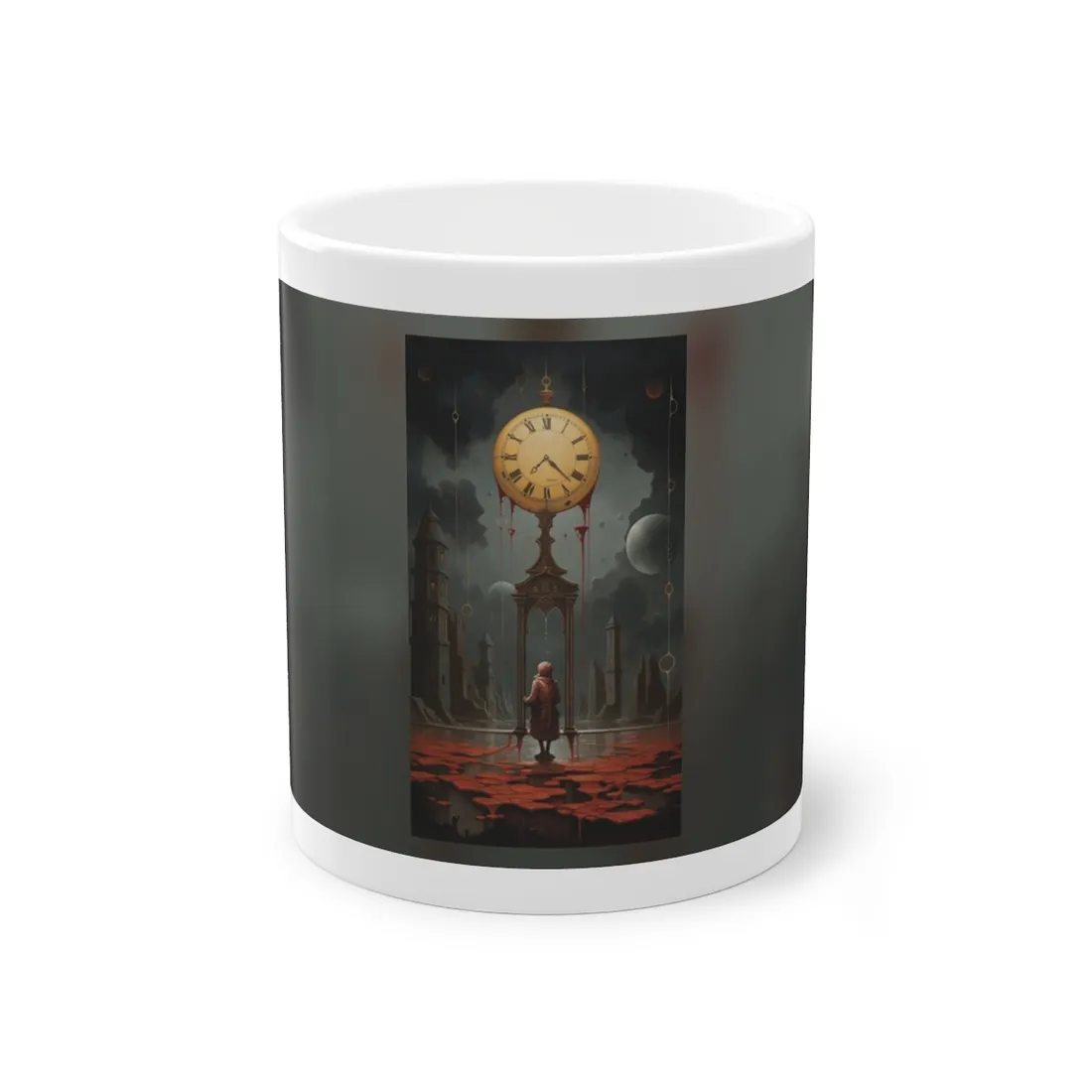 Golden Moment: Person Standing in Outdoor Sunrise Serenity - Mug