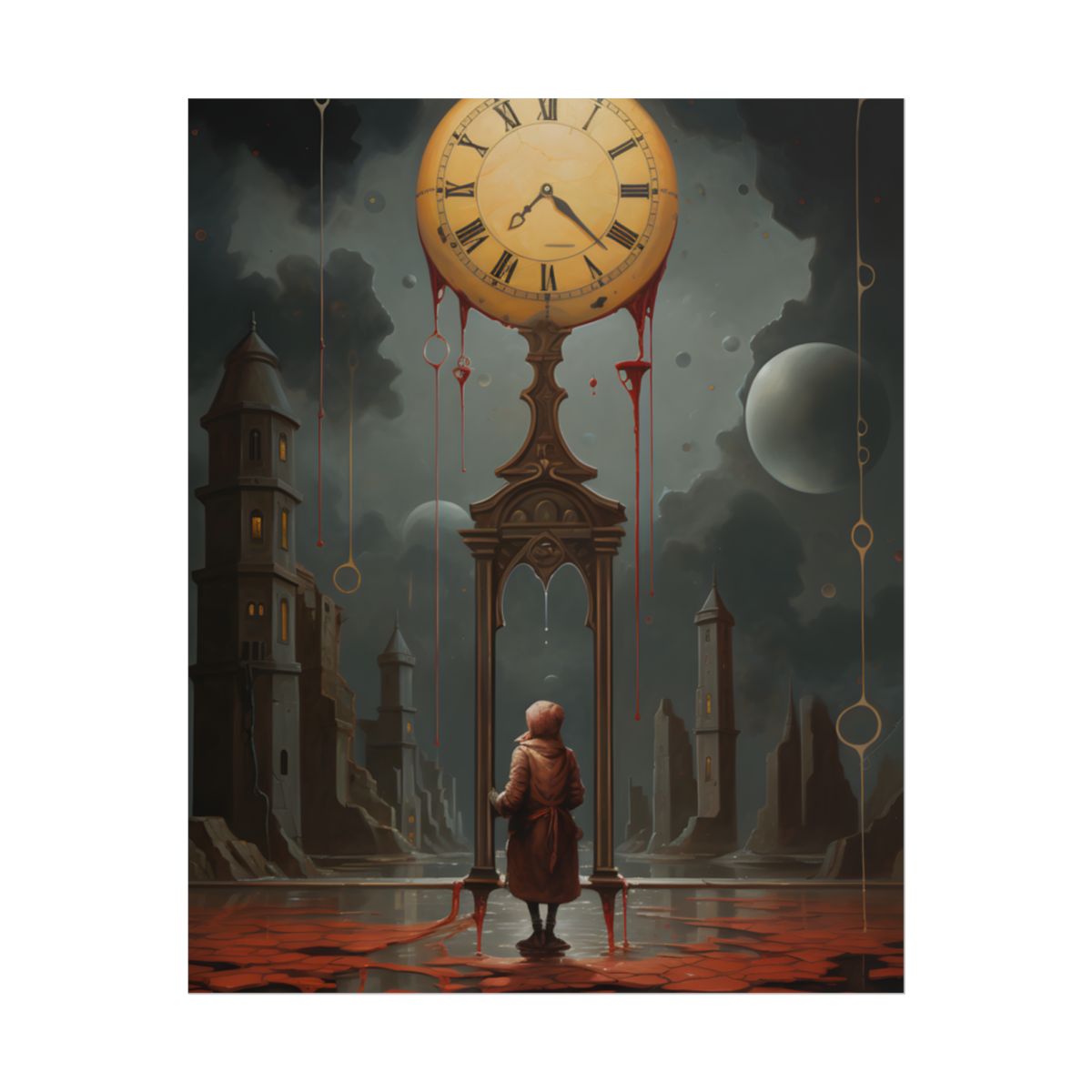 Golden Moment: Person Standing in Outdoor Sunrise Serenity - Poster