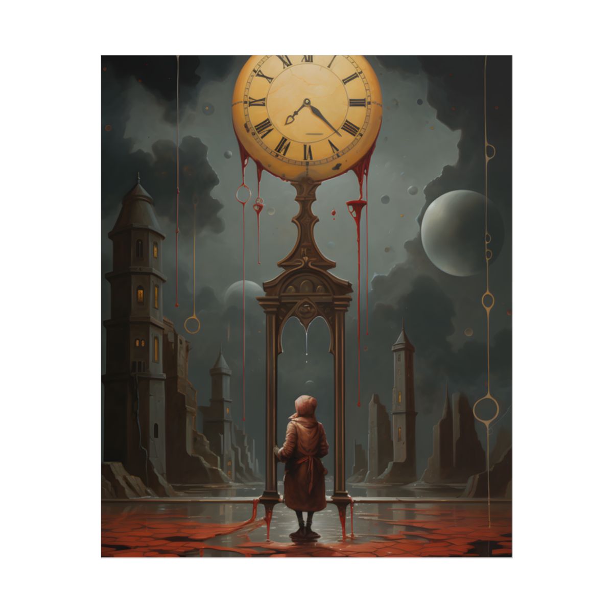 Golden Moment: Person Standing in Outdoor Sunrise Serenity - Poster