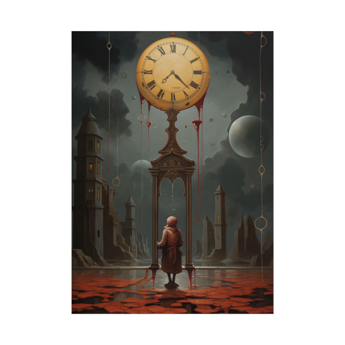 Golden Moment: Person Standing in Outdoor Sunrise Serenity - Poster