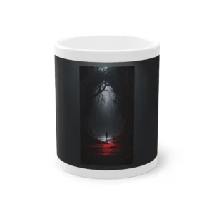 Hooded Figure in Dark Forest Mug