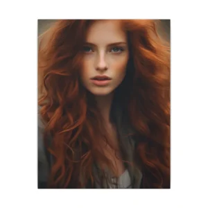 Woman with Long Auburn Hair Canvas Print