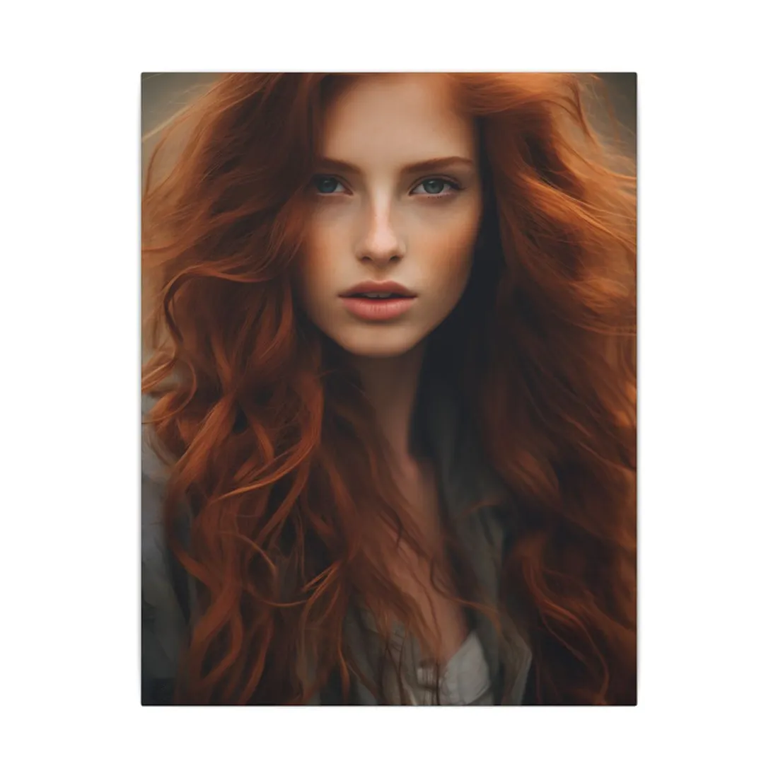 Gorgeous Redhead Woman: Natural Beauty - Canvas