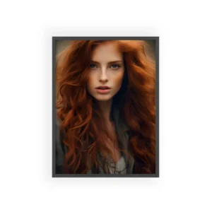 Woman with Long Auburn Hair Framed Poster