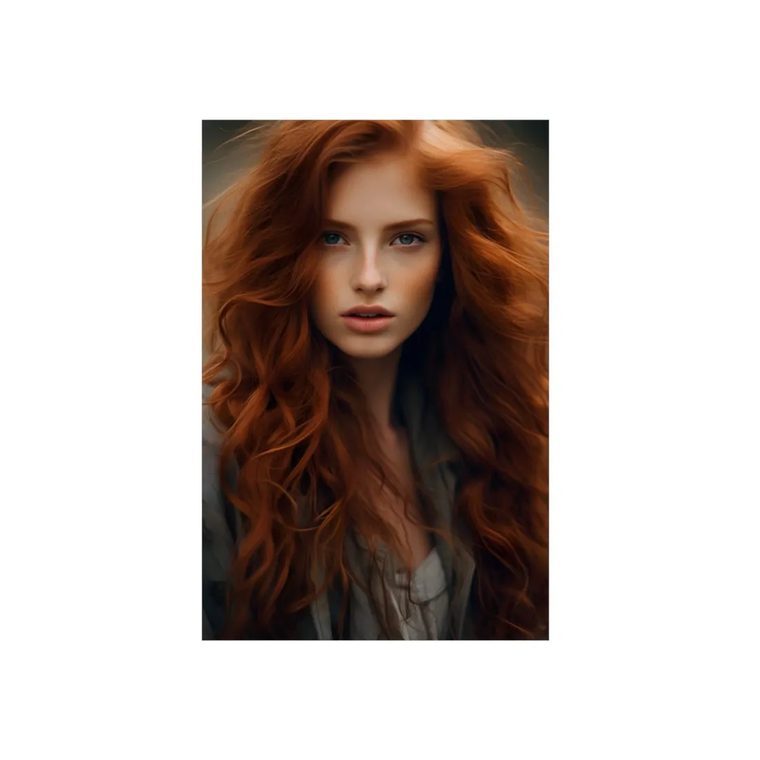Gorgeous Redhead Woman: Natural Beauty - Metal Poster