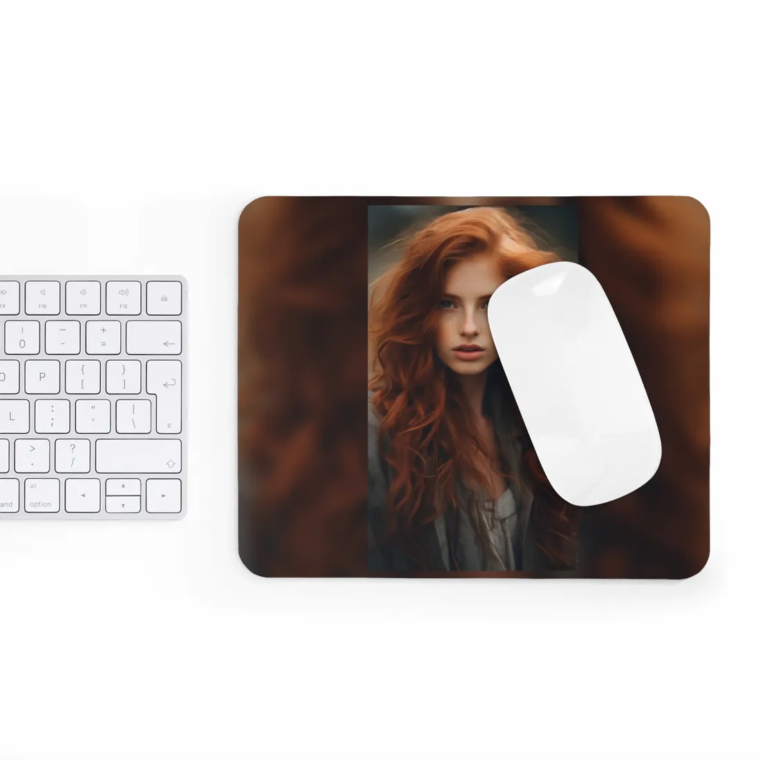Gorgeous Redhead Woman: Natural Beauty - Mouse Pad