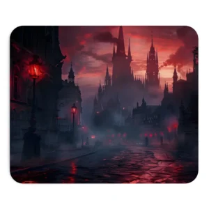 Gothic City Street at Dusk Mouse Pad