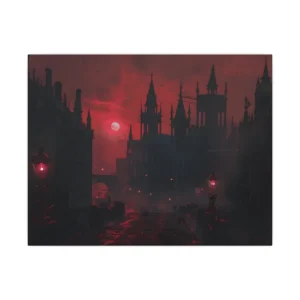 Crimson Gothic Street Canvas Print