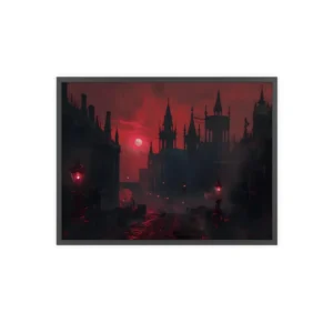 Crimson Gothic Street Framed Poster