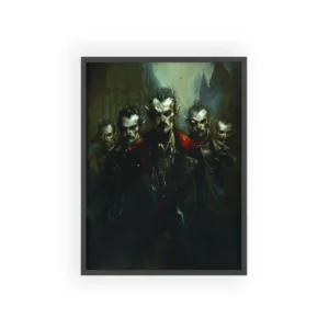 Vampire Figures Before Gothic Cathedral Framed Poster