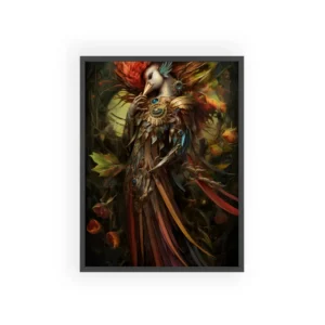 Bird-Headed Figure in Armor Framed Poster