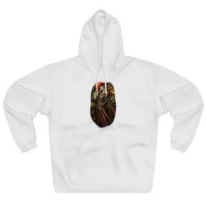Bird-Headed Figure in Armor Hoodie