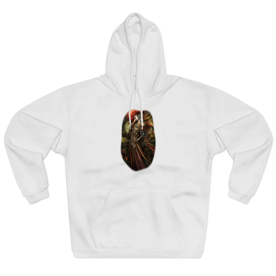 Grand Statue of a Majestic Bird in Serene Setting Hoodie - Hoodie (White)