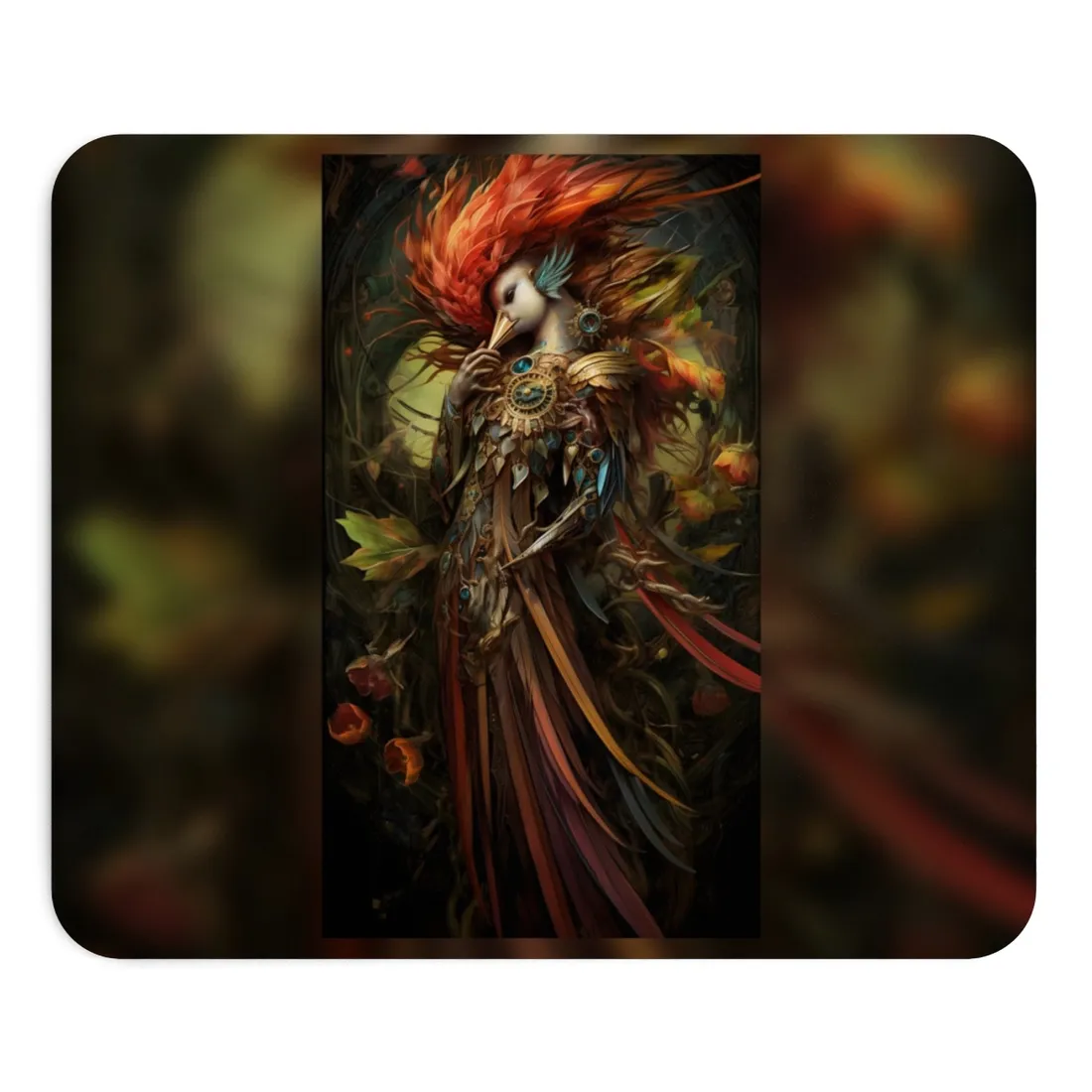 Grand Statue of a Majestic Bird in Serene Setting - Mouse Pad