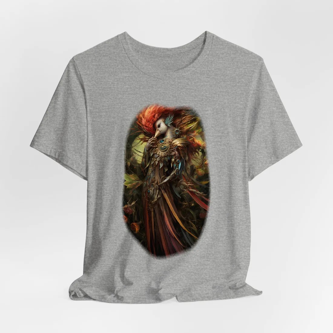 Grand Statue of a Majestic Bird in Serene Setting T-Shirt - T-Shirt (Athletic Heather)