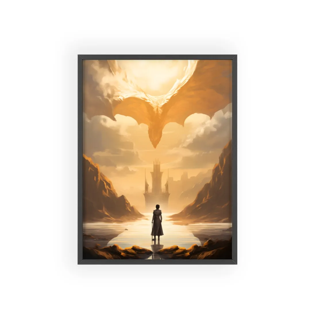 Green Handheld: Close-Up Artwork with Glossy Details - Framed Poster