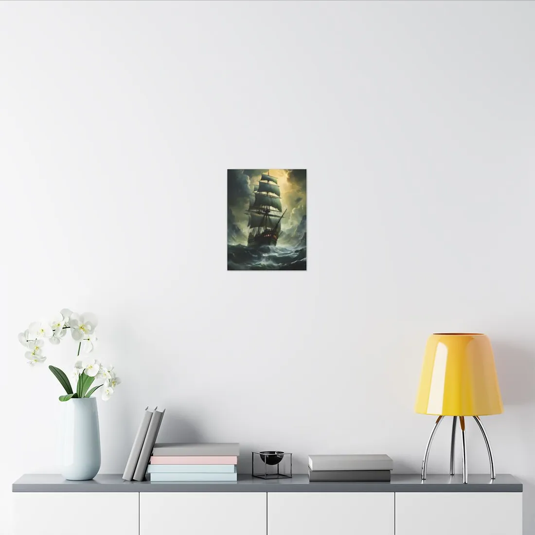 Green Realism: Majestic Ship Oil Painting - Canvas