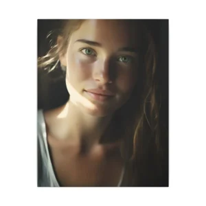 Woman Portrait in Soft Light Canvas Print