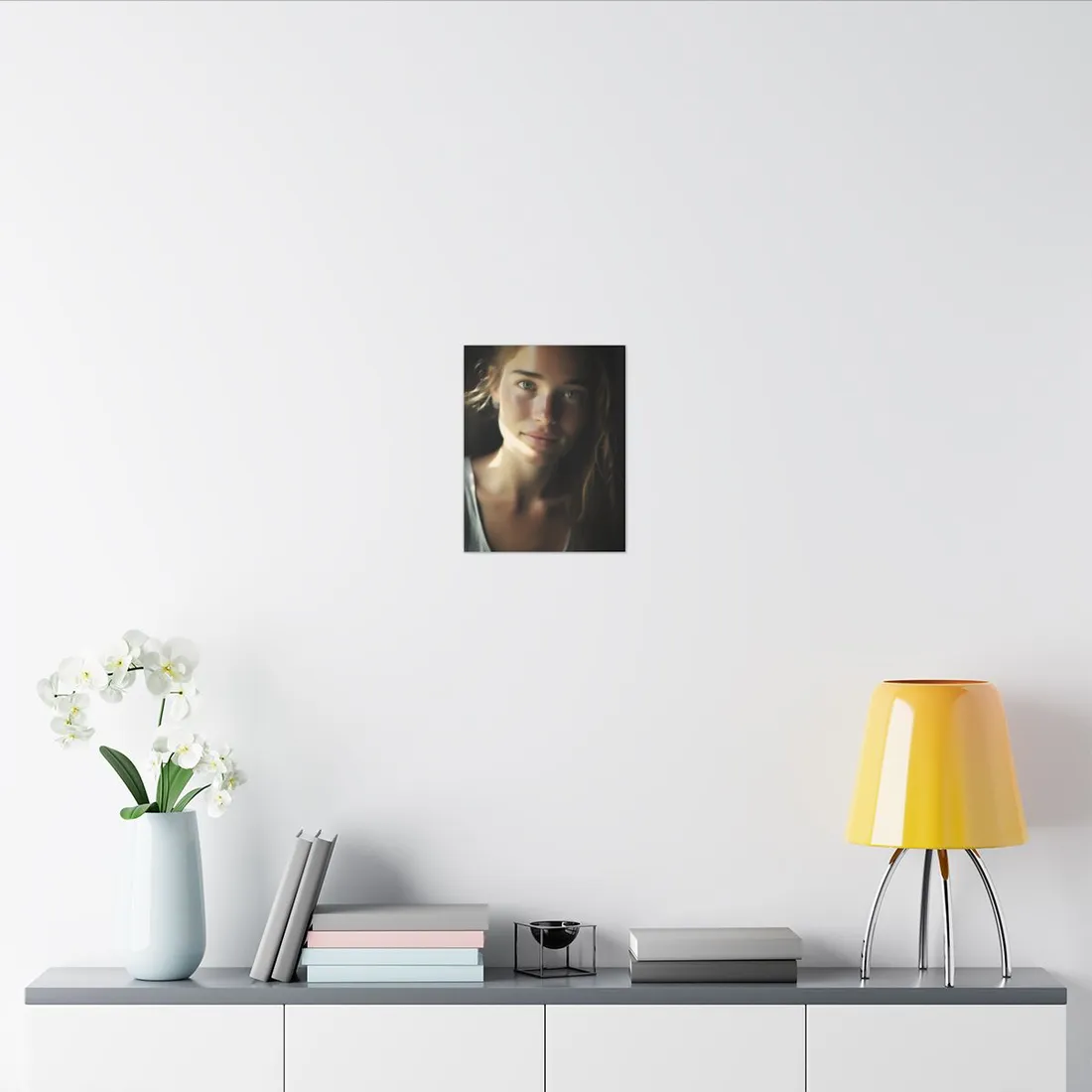 Grinning Woman: Close-Up Portrait with Joyful Expression - Canvas