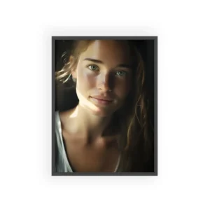 Woman Portrait in Soft Light Framed Poster