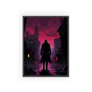 Crimson Street Silhouette Framed Poster