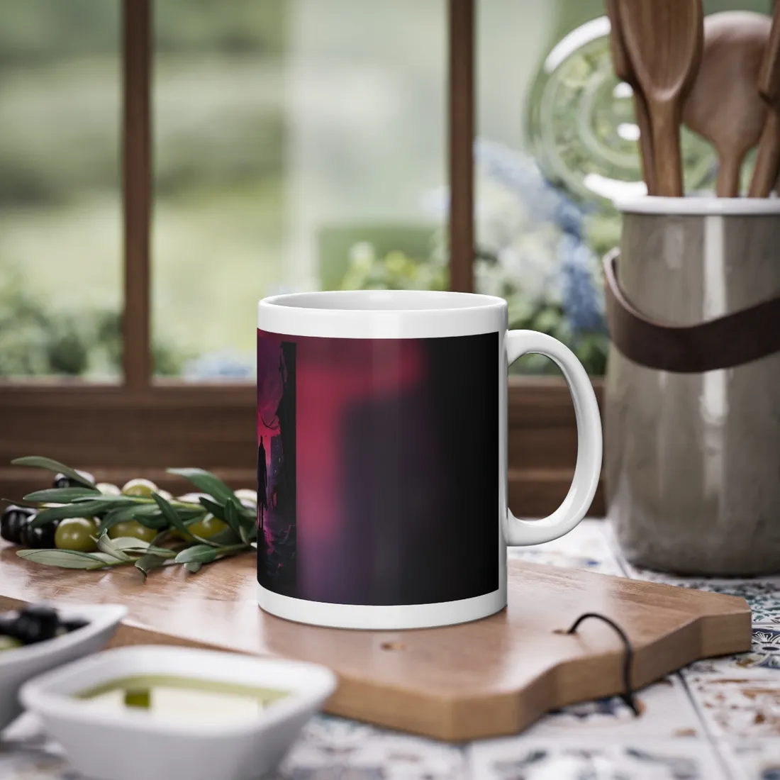 Gritty Urban Scene: Detective in Thought - Mug