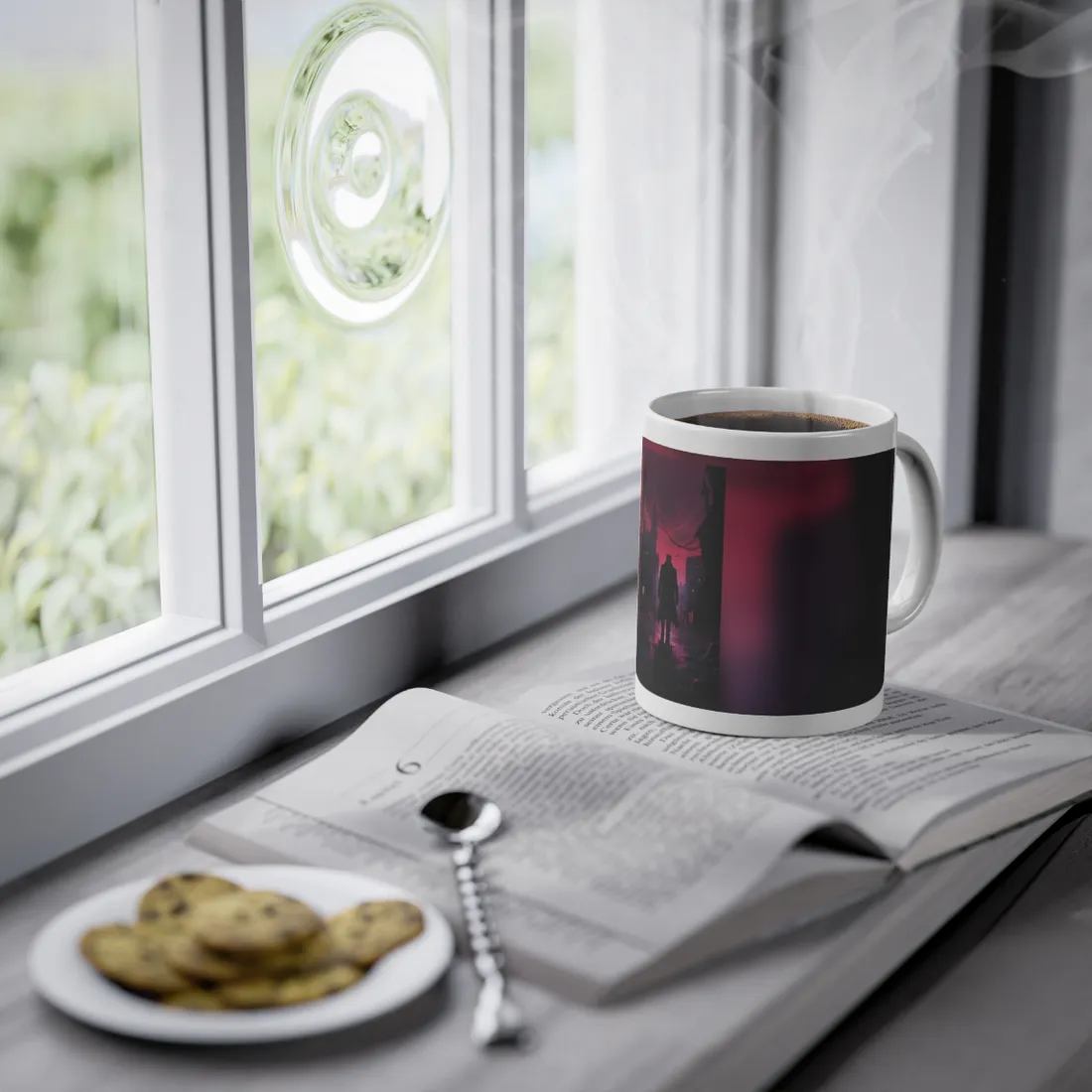 Gritty Urban Scene: Detective in Thought - Mug