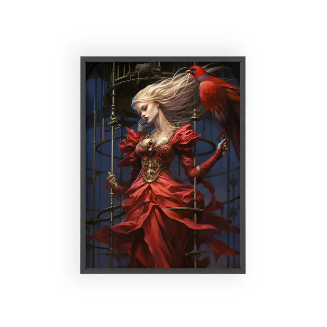 Guardian of Silence: Digital Art - Framed Poster