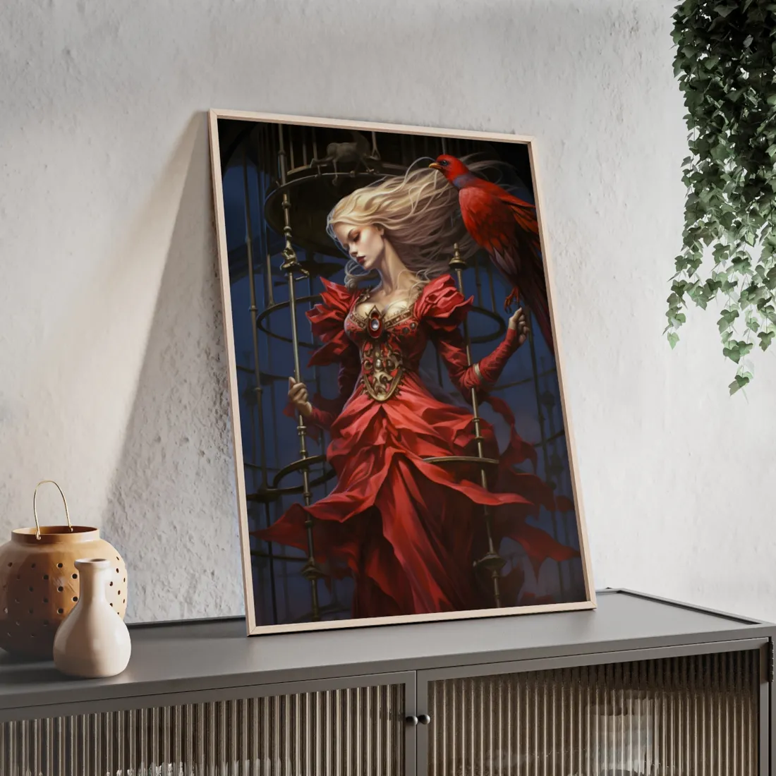 Guardian of Silence: Digital Art - Framed Poster