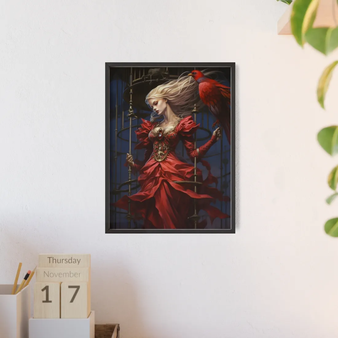 Guardian of Silence: Digital Art - Framed Poster