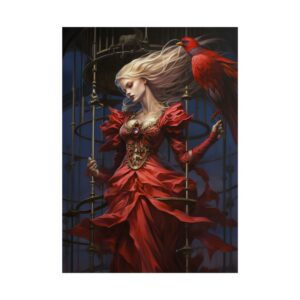 Woman in Red Gown Poster