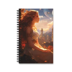 Woman Overlooking City at Sunset Spiral Notebook