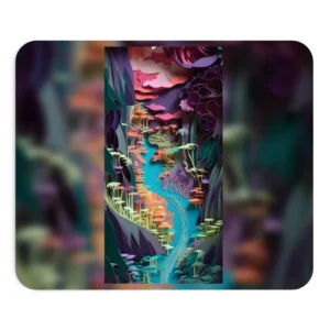 Paper Cut Forest River Mouse Pad