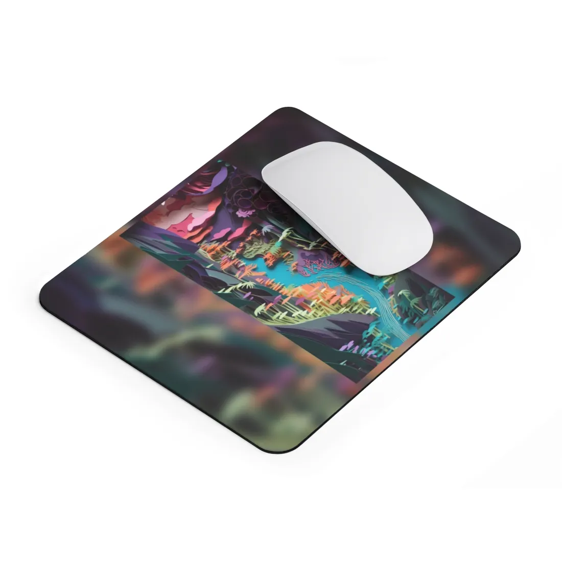 Handcrafted American Quilled Landscape: Paper - Mouse Pad
