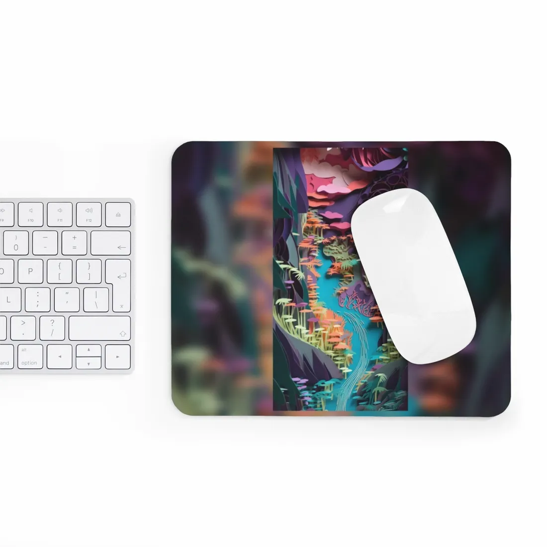 Handcrafted American Quilled Landscape: Paper - Mouse Pad