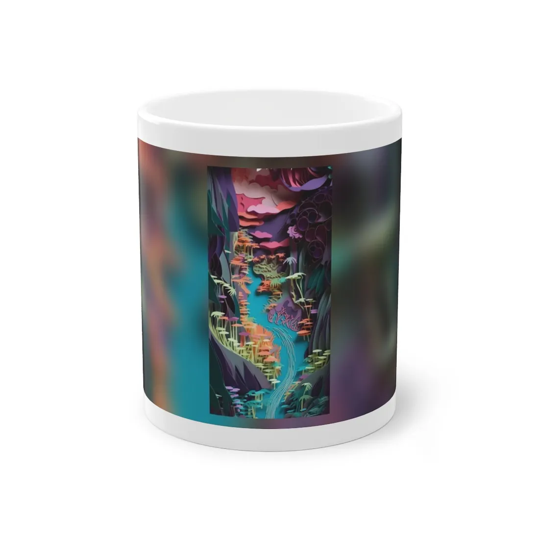 Handcrafted American Quilled Landscape: Paper - Mug