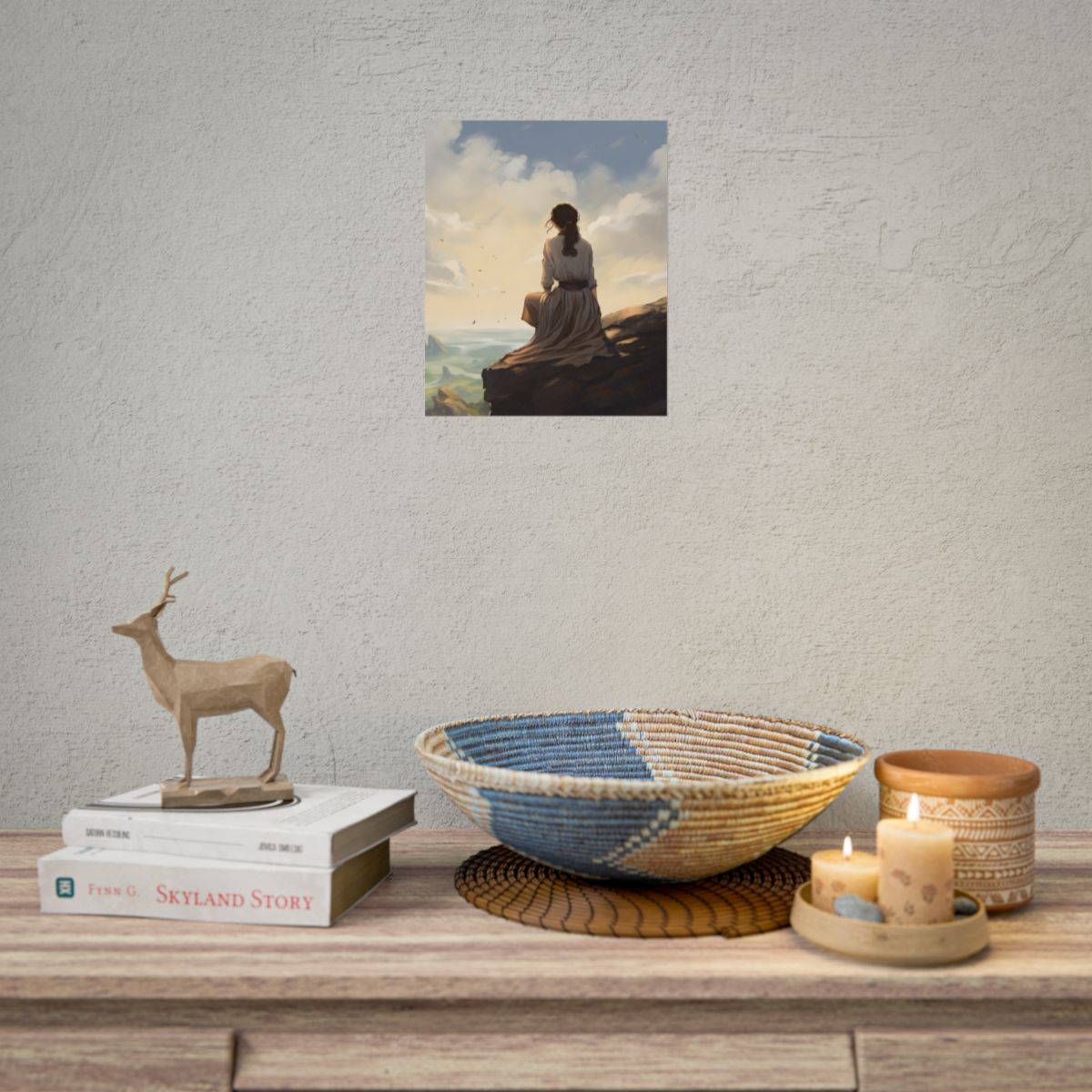 Handcrafted Earthy Orb: Artisan Textured Artwork - Poster