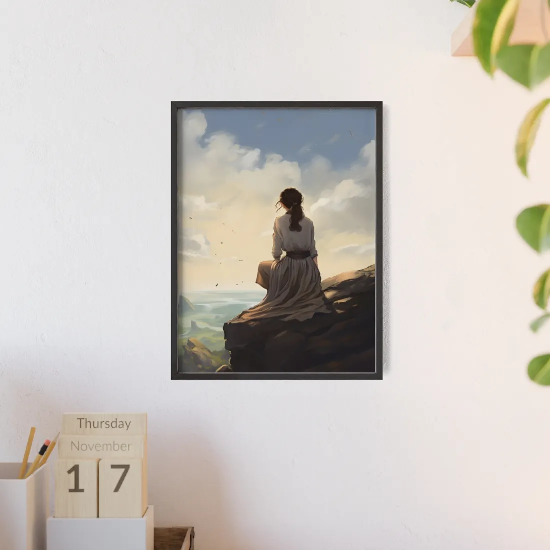 Handcrafted Earthy Orb: Artisan Textured - Framed Poster