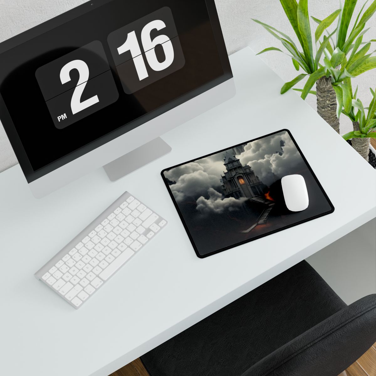 Handheld Message: Personal Artwork in a Small Oval Frame - Desk Mat