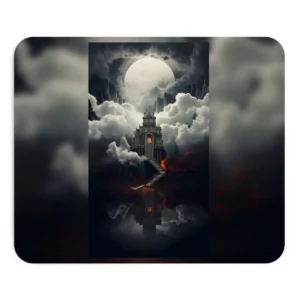 Gothic Mansion Under Full Moon Mouse Pad