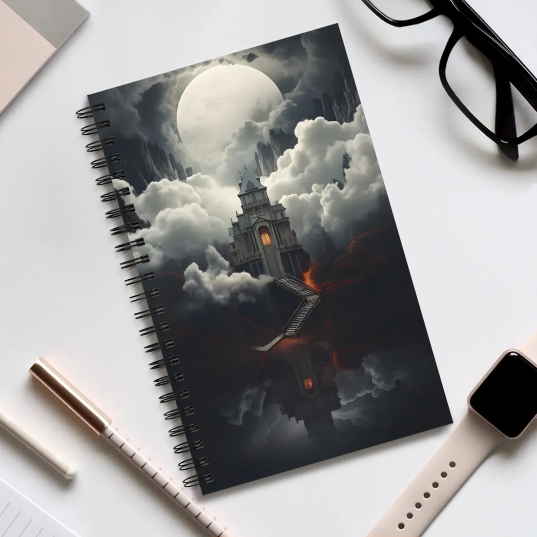 Handheld Message: Personal Artwork in a Small Oval Frame - Spiral Notebook