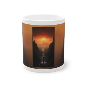 Sunset Fjord: Castle on the Horizon Mug