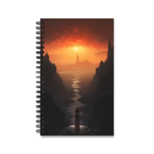 Sunset Fjord: Castle on the Horizon Spiral Notebook
