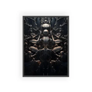 Symmetrical Robot Orchestra Framed Poster