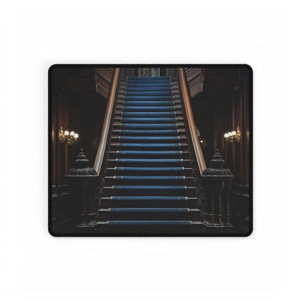 Haunted Gothic Mansion: Spooky Victorian Atmosphere Artwork - Desk Mat