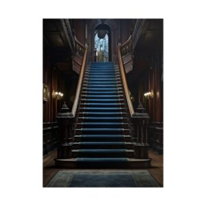 Grand Staircase with Blue Runner Poster