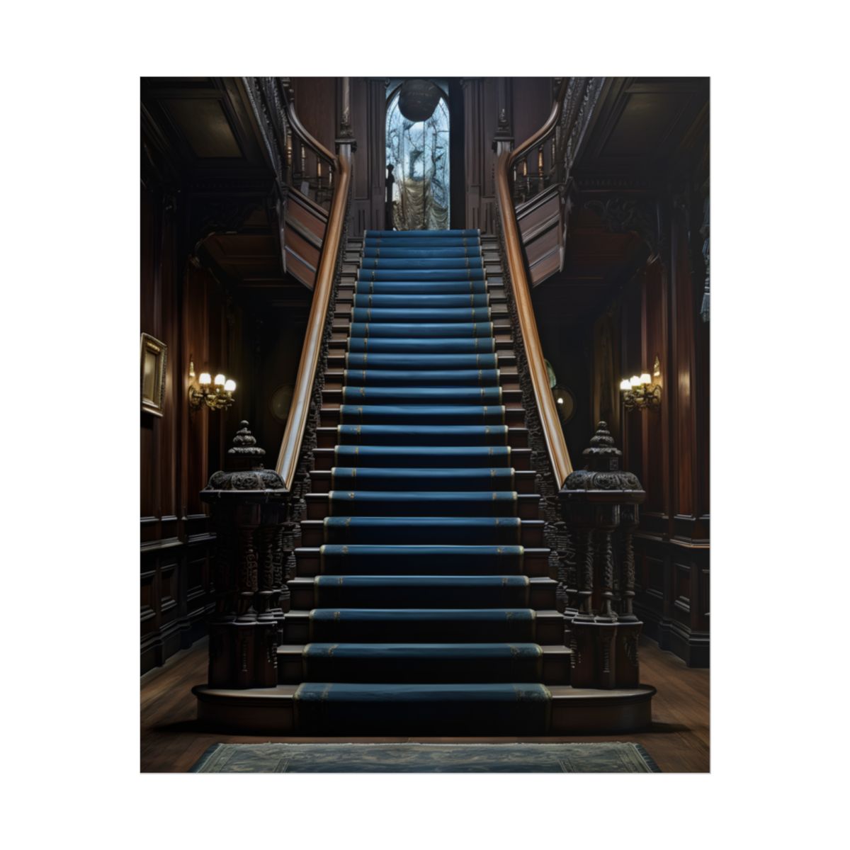 Haunted Gothic Mansion: Spooky Victorian Atmosphere Artwork - Poster