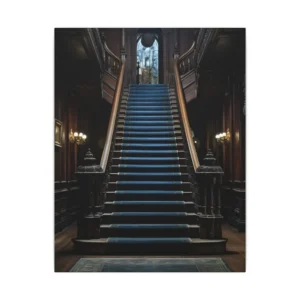Grand Staircase with Blue Runner Canvas Print