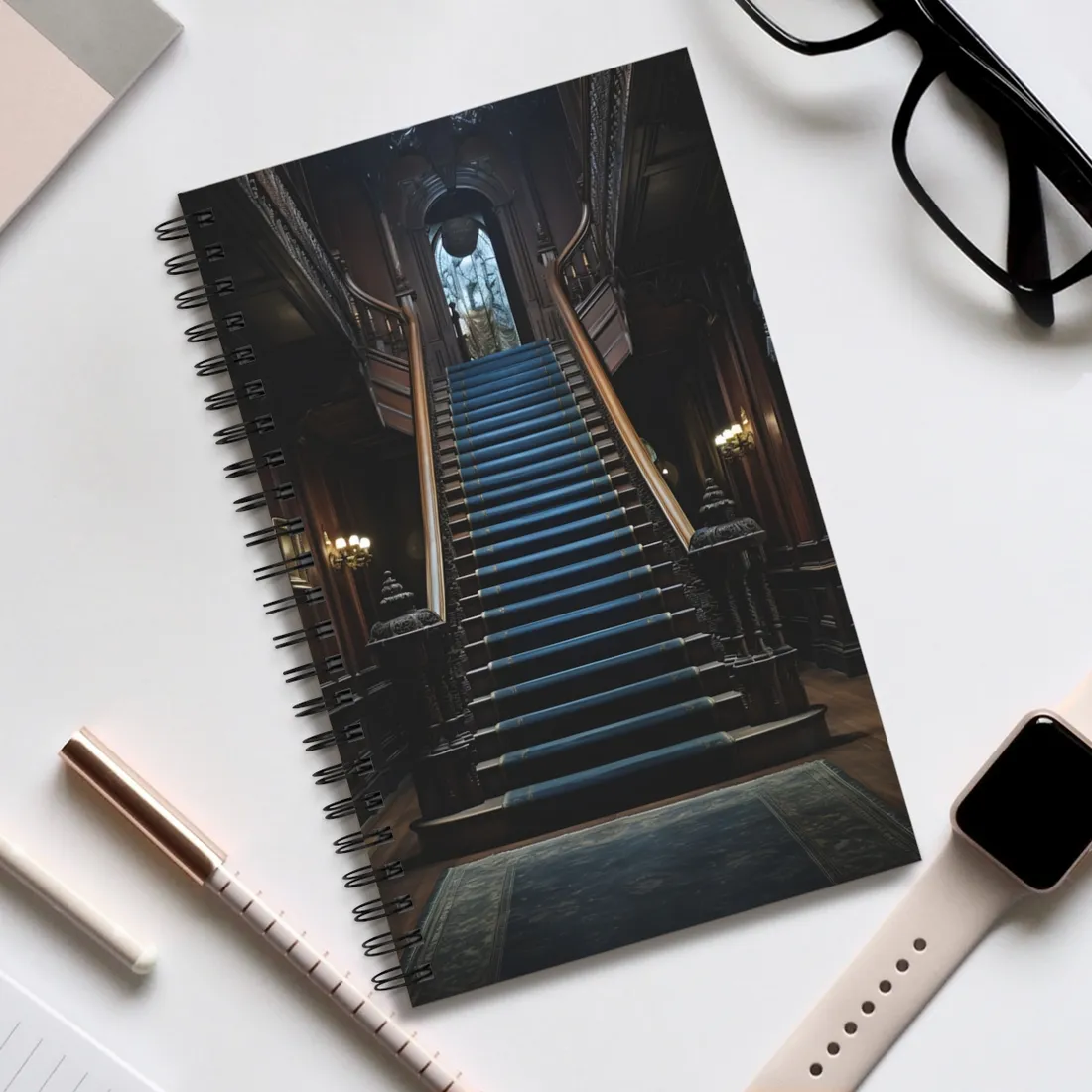 Haunted Gothic Mansion: Spooky Victorian Atmosphere - Spiral Notebook